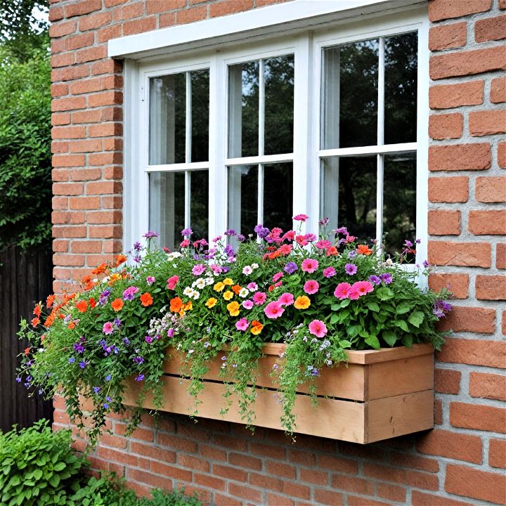 install seasonal flower window box