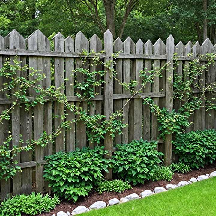 installing trellises along fence