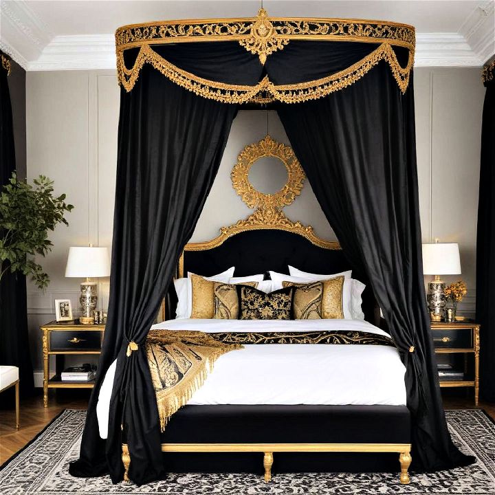 intricate canopy over bed