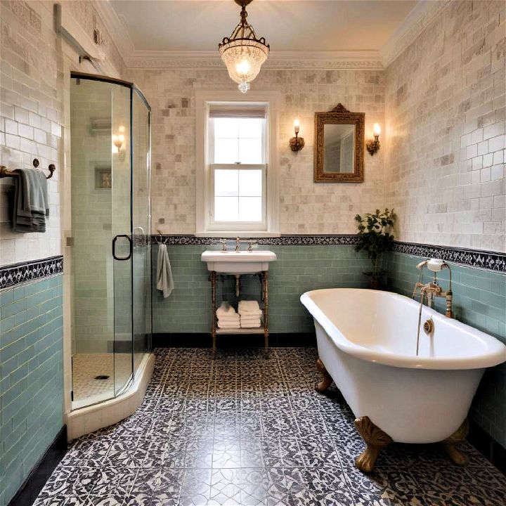 intricate tile patterns victorian bathroom