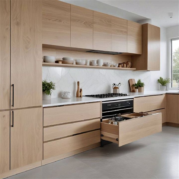 invisible hardware for minimalist kitchen