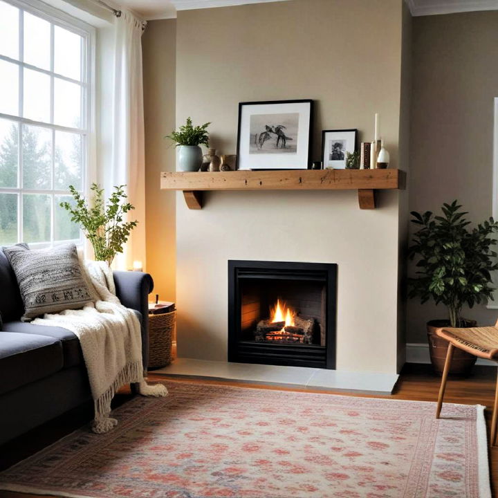 inviting fireplace area