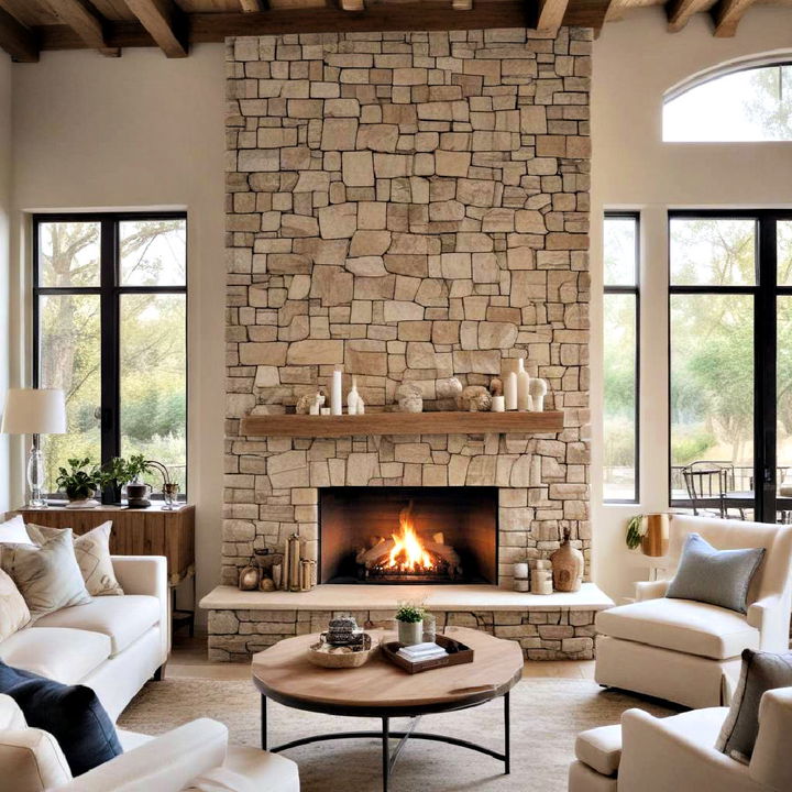 italian stone fireplace