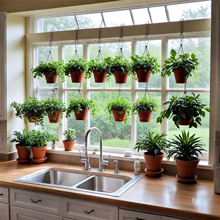 kitchen bay window to hang plants
