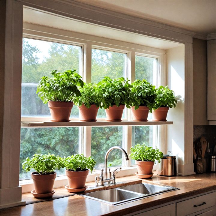 kitchen bay window wide ledge for herbs