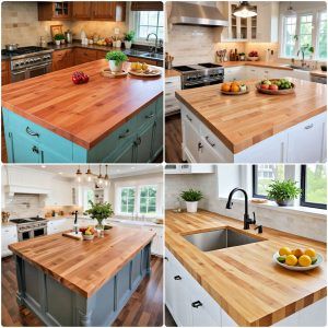 kitchens with butcher block countertops