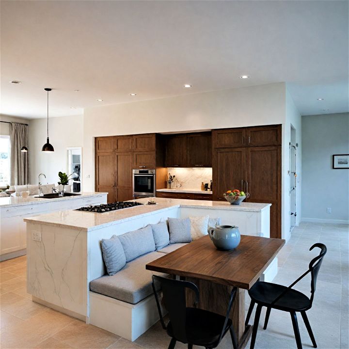 l shaped kitchen island with seating