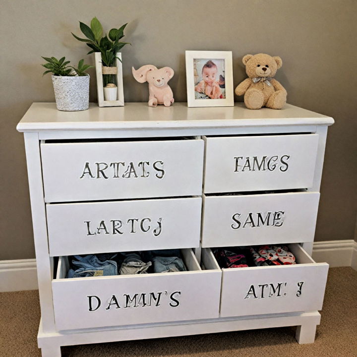labelled drawers to simplifies finding anything