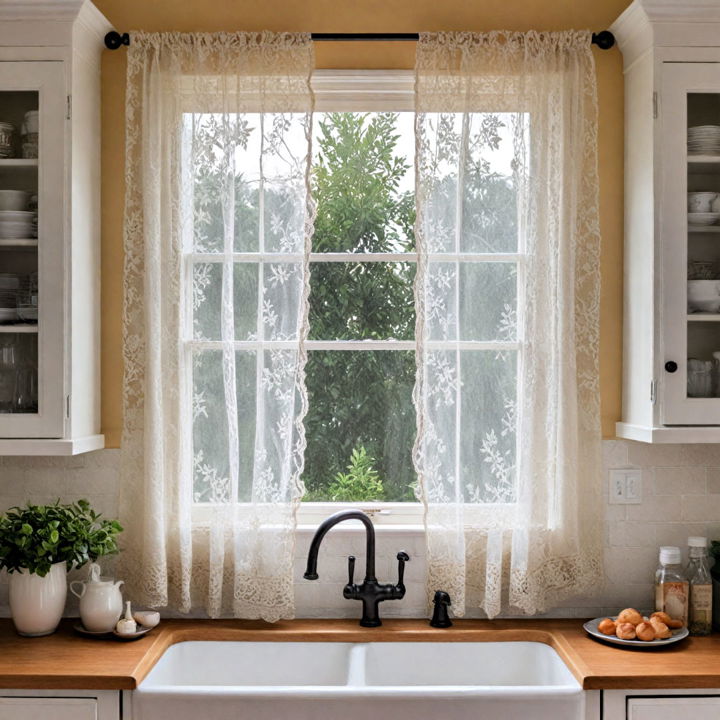 lace curtains for kitchen window