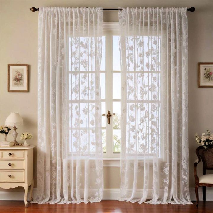 lace curtains to add a soft elegant touch