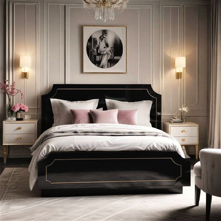 lacquered surfaces art deco bedroom