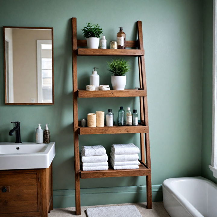 ladder shelves for bathroom storage