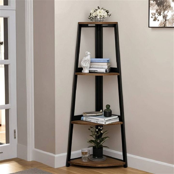 ladder style corner bookshelf
