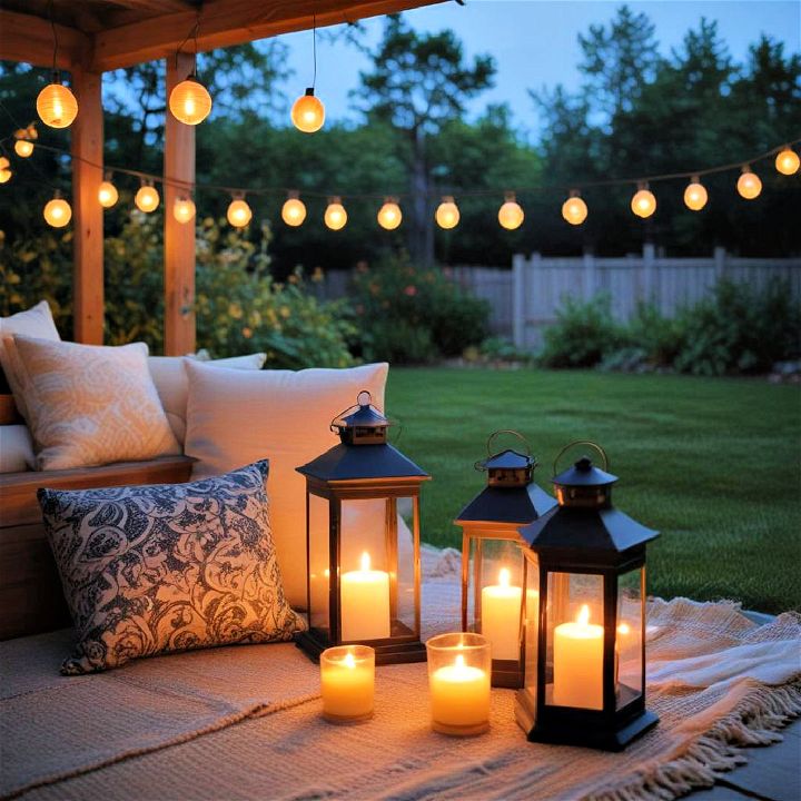 lanterns and candles to add a touch of elegance