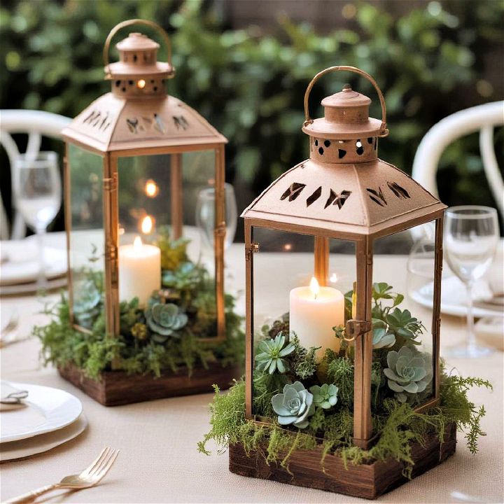 lanterns with small plant
