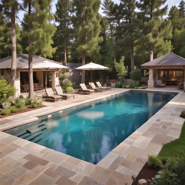 large backyard swimming pool