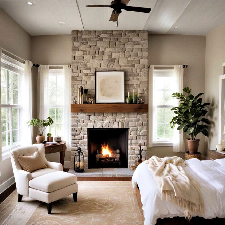 large bedroom fireplace