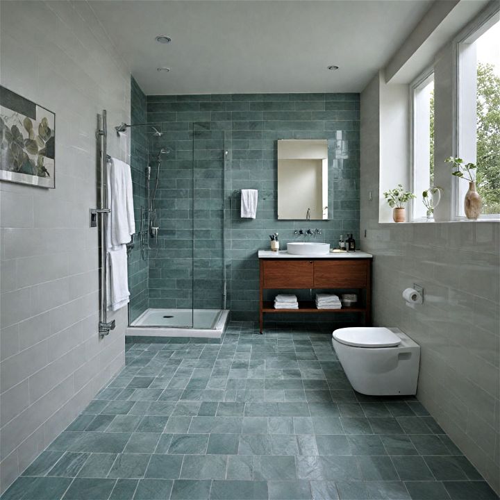 large floor tiles for family bathroom