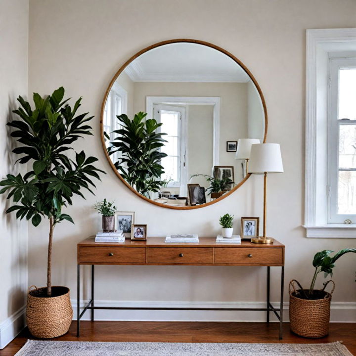 large mirror for blank wall