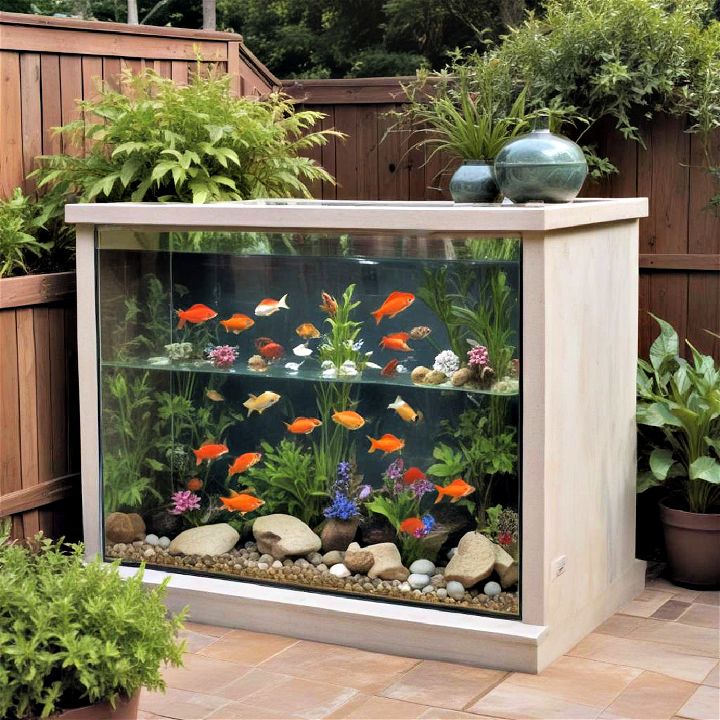 large outdoor fish tank
