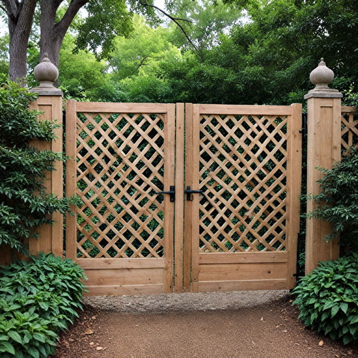 lattice gate to bring a charming feel to fencel gate