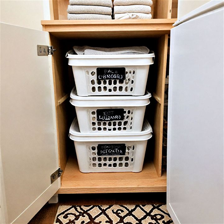 laundry room built in hampers