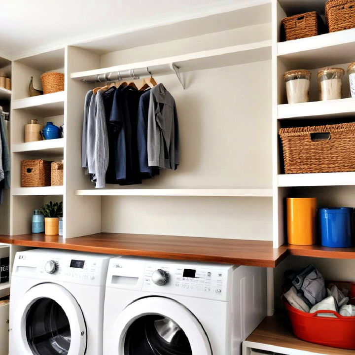 laundry room built in shelves