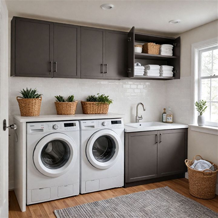 laundry room overhead cabinets
