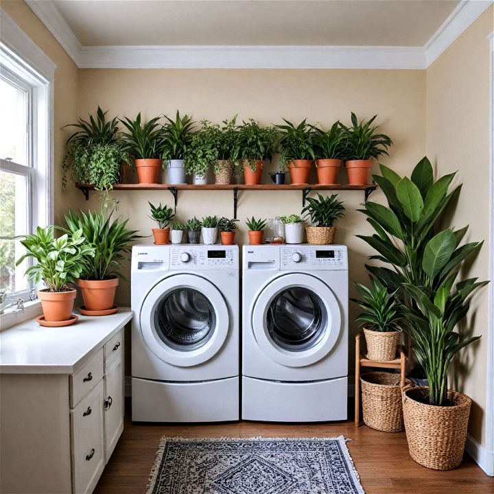 laundry room plant decor