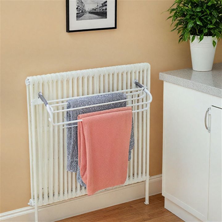 laundry room radiator drying rack