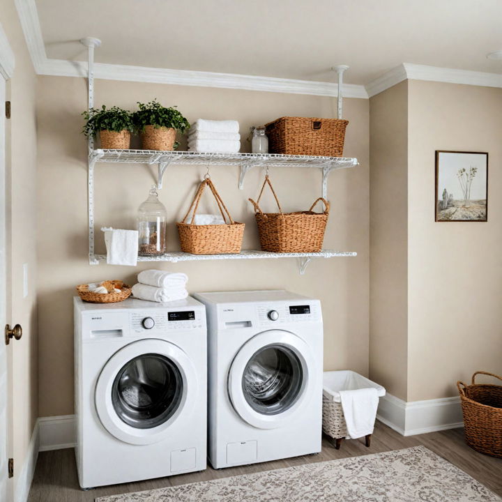 laundry room suspended shelving