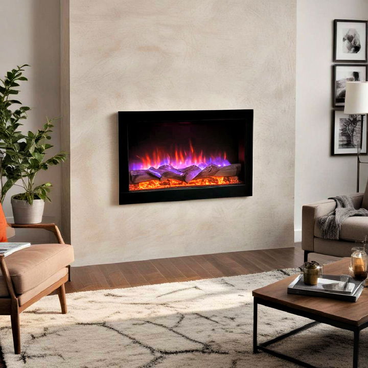 led living room fireplace