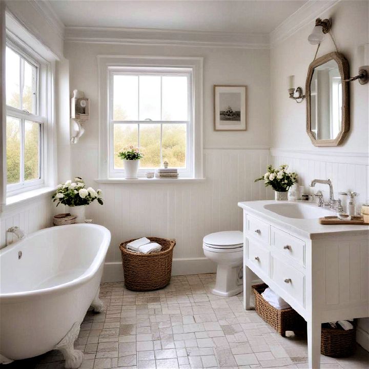 light and airy color palette bathroom