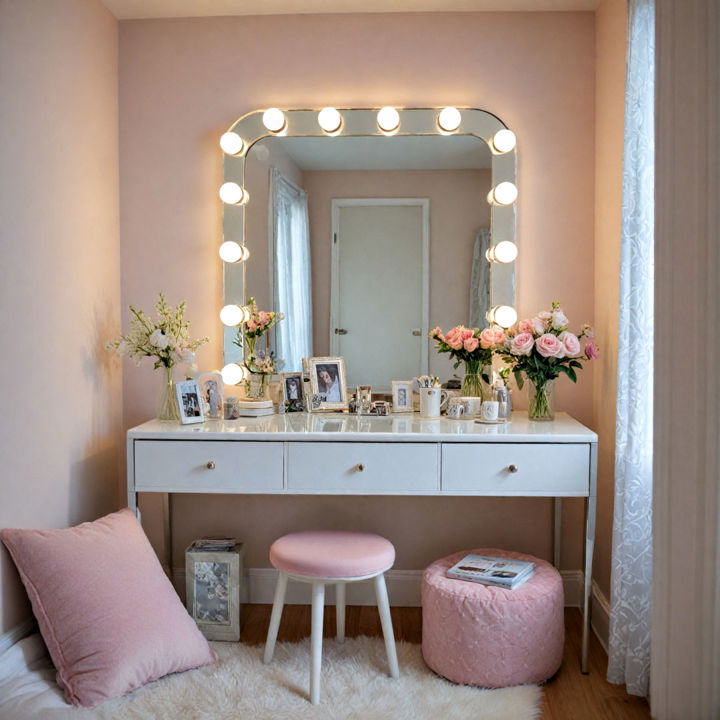 light colors and mirror for box room