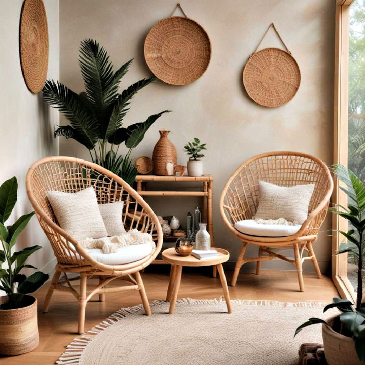 lightweight bohemian rattan furniture