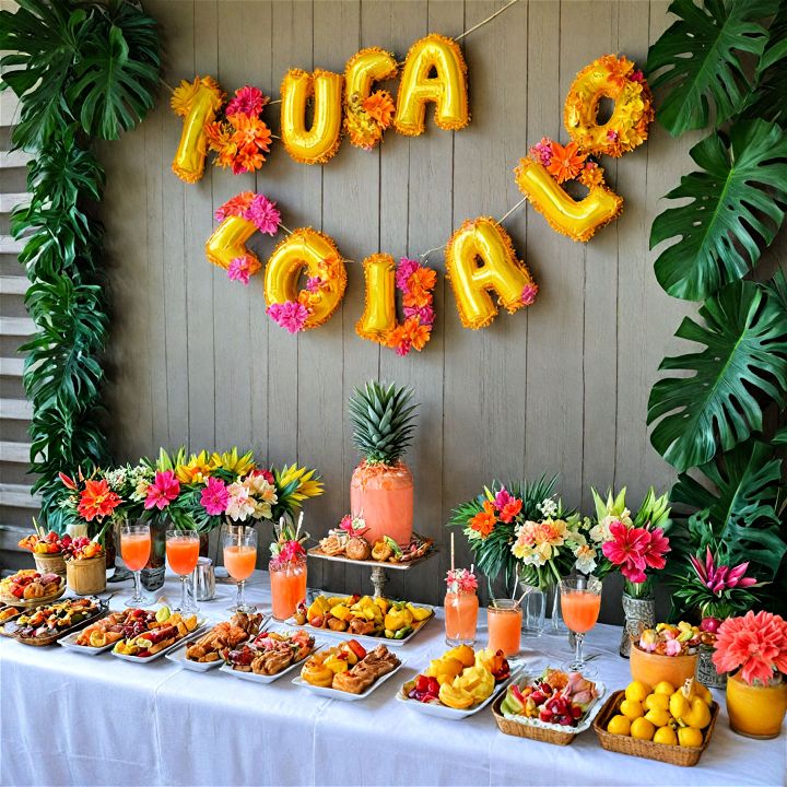 lively tropical luau party