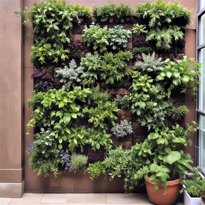 living wall with herbs