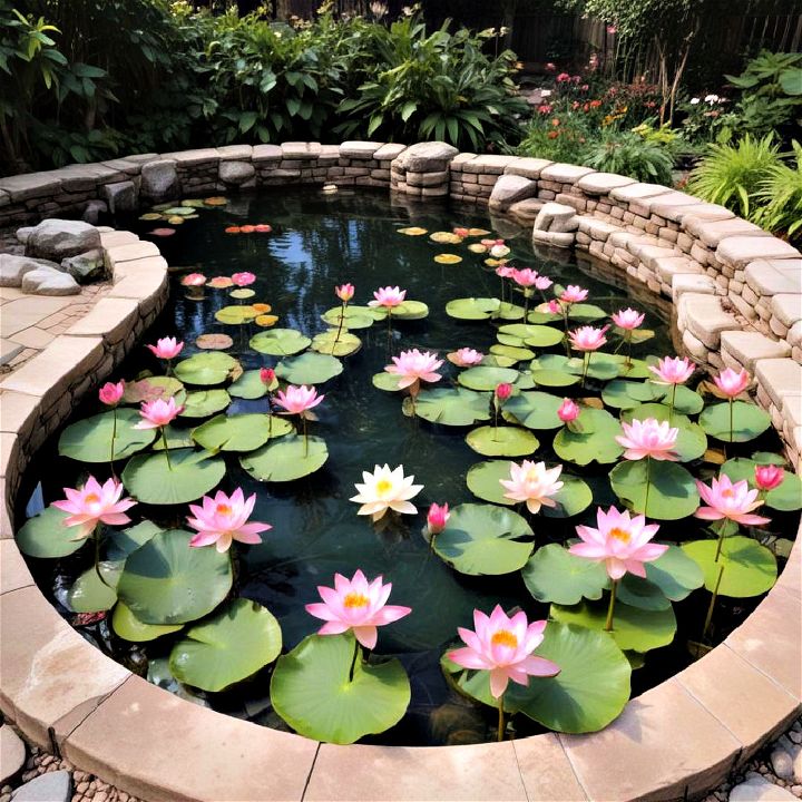 lotus pool garden focal point