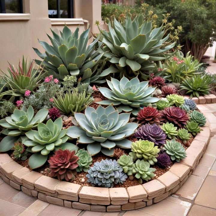 low maintenance succulent beds