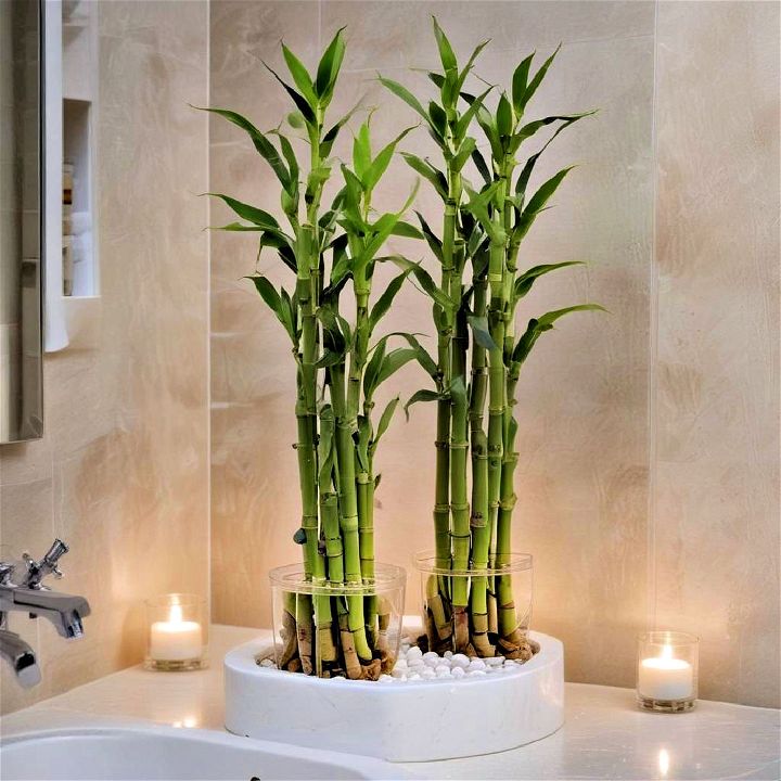 lucky bamboo bathroom plant
