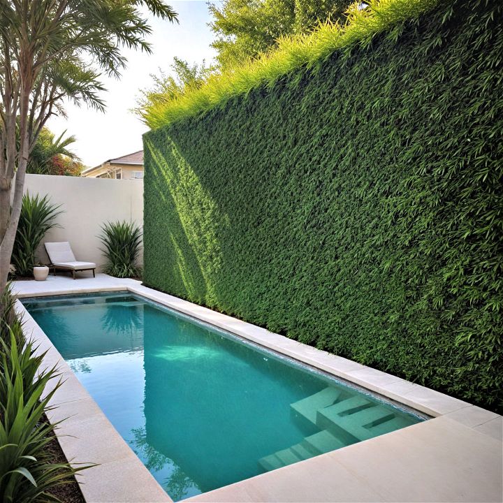 lush green poolside privacy