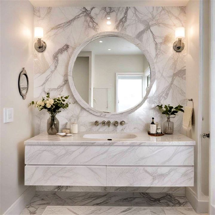 luxe marble floating vanity for bathroom