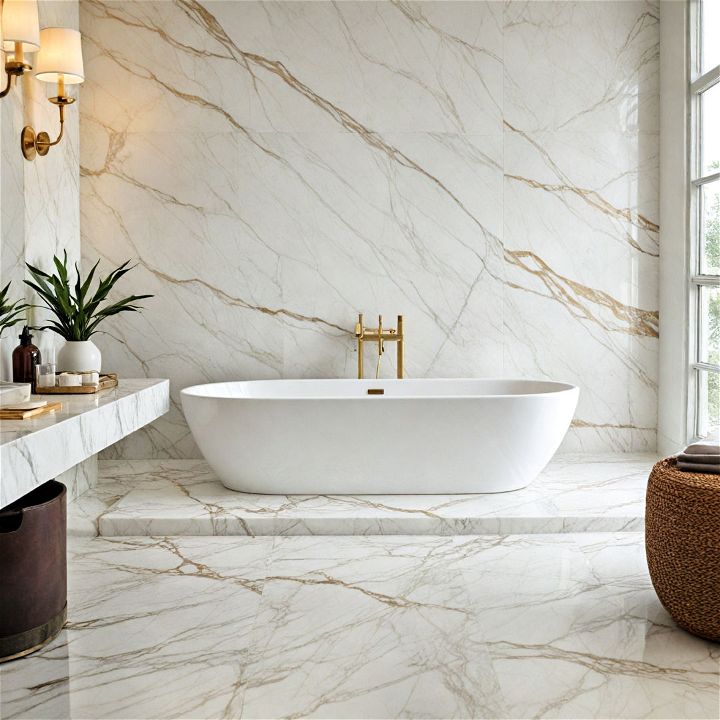 luxurious calacatta gold marble accents
