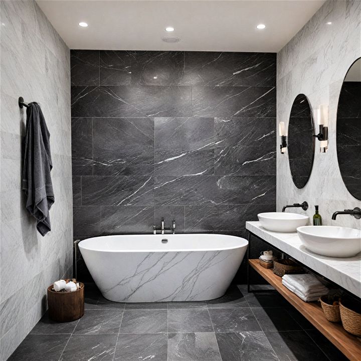 luxurious carrara marble bathtub