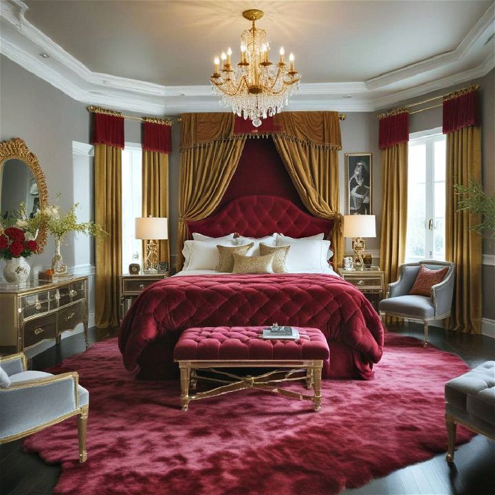 luxurious hollywood glamour eclectic bedroom