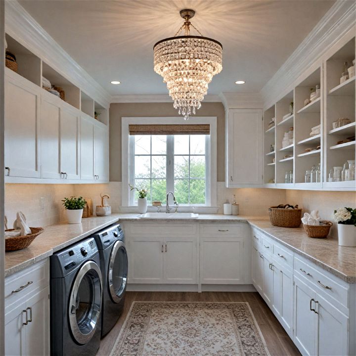 luxurious laundry room chandelier