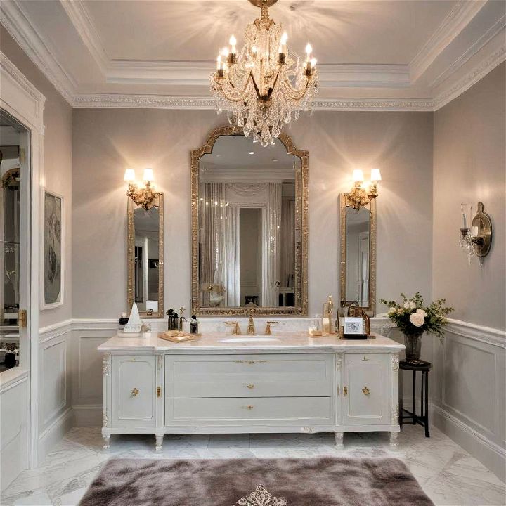 luxurious mirrors and lavish lighting