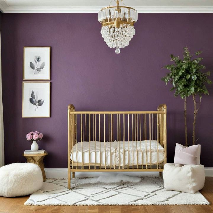 luxurious plum purple nursery room