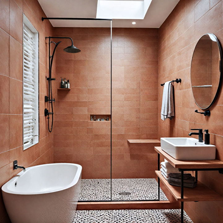 luxurious terracotta shower design