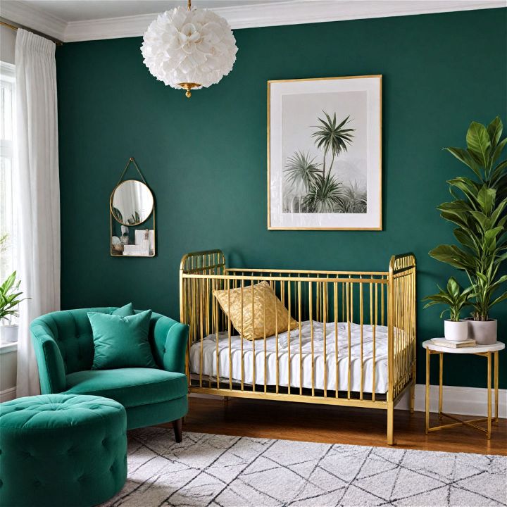 luxury and beautifully emerald green accent wall